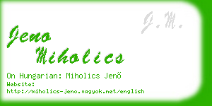 jeno miholics business card